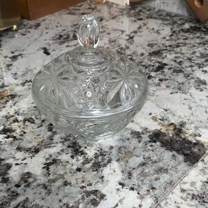 Elegant Clear Glass Candy Dish